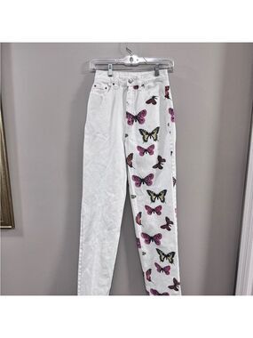 Women's PacSun High Rise Pink and White Split Design. Size 24